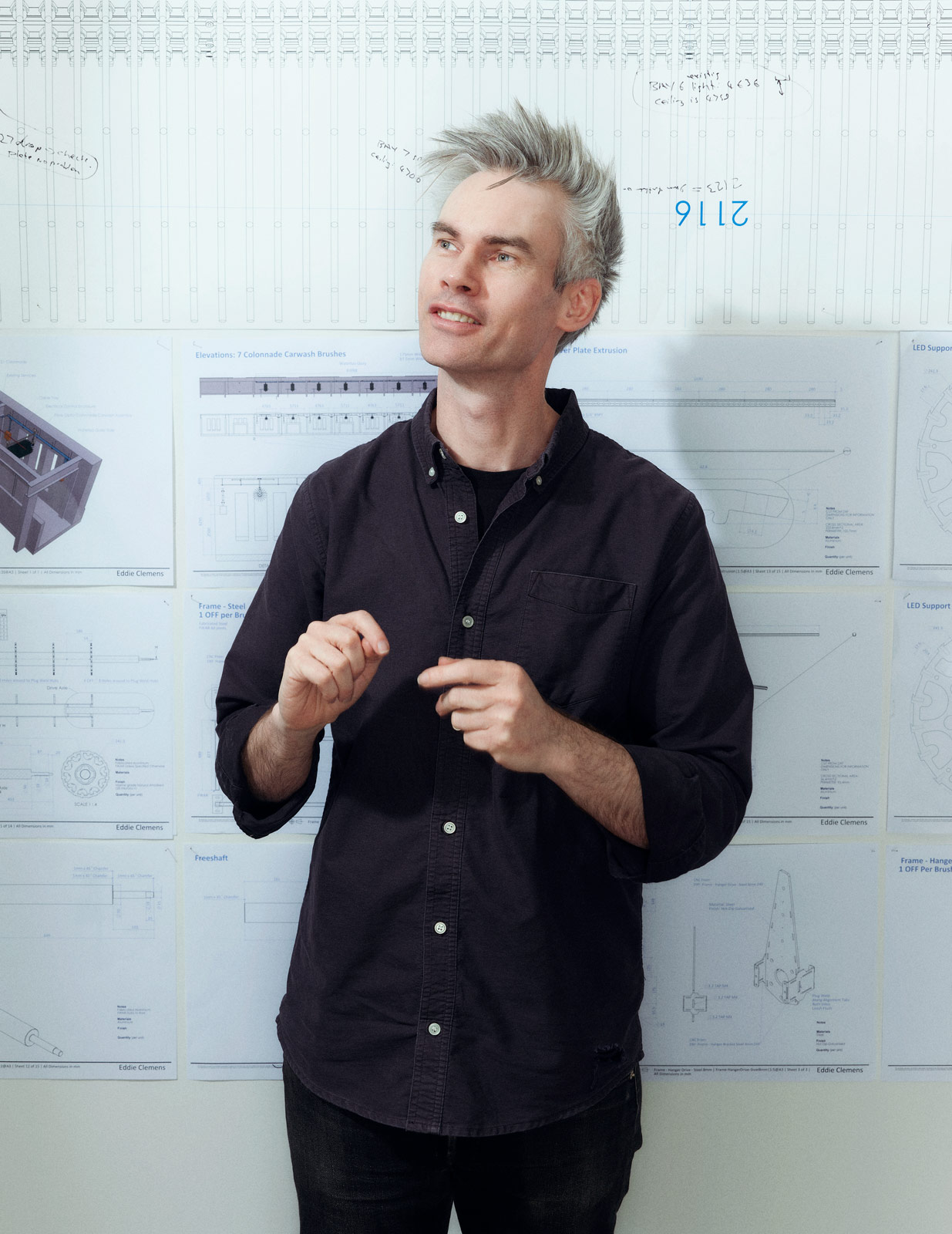 Artist Eddie Clemens, at his studio